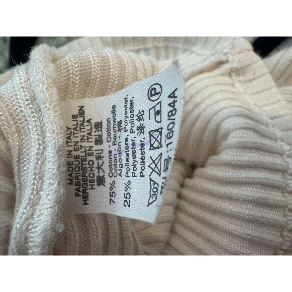 Brandy Melville Ribbed Cardigan Sweater Cream Off White V-Neck Button Front Top